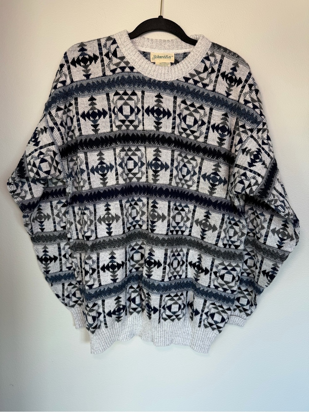 Vintage St. John’s Bay 90’s Grunge Cabin Grandpa Sweater Nautical Retro